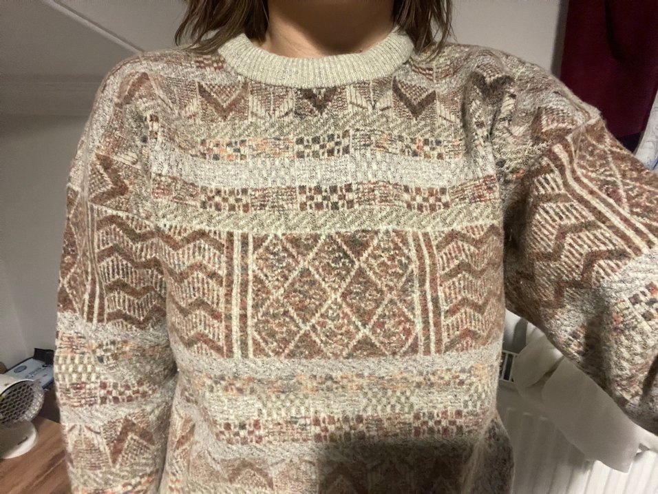 etnik desenli vintage kazak - Görsel 2