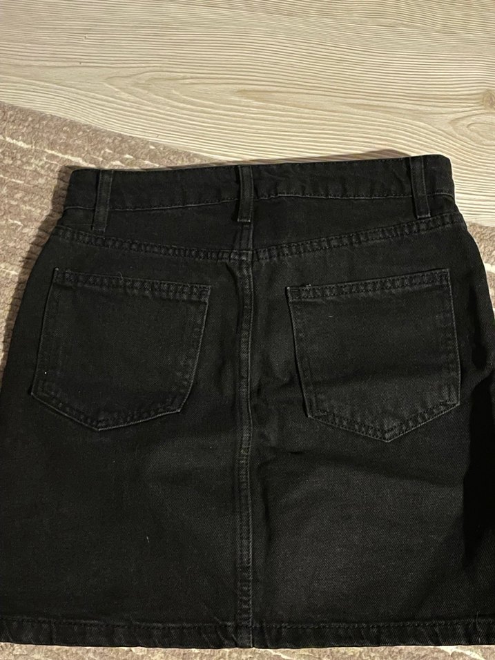 Siyah Denim Midi Mini Etek - Görsel 2