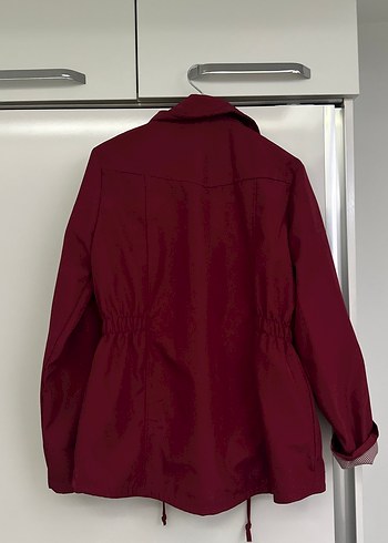 Bordo yağmurluk-ceket - Görsel 5