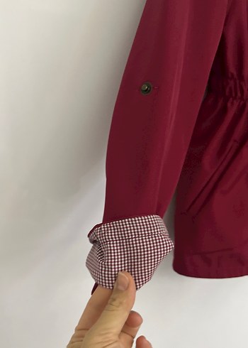 Bordo yağmurluk-ceket - Görsel 2