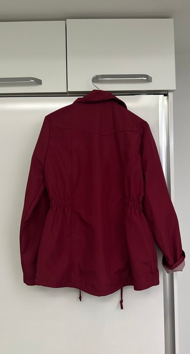 Bordo yağmurluk-ceket - Görsel 5