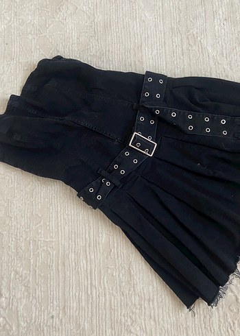 Trendyol & Milla Siyah Mini Straplez Kot Elbise