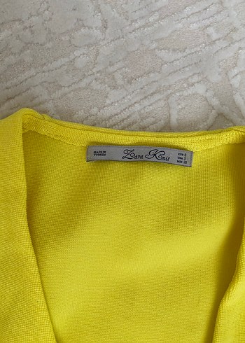 s Beden Sarı V Yaka Kısa Kollu Kadın Sweatshirt
