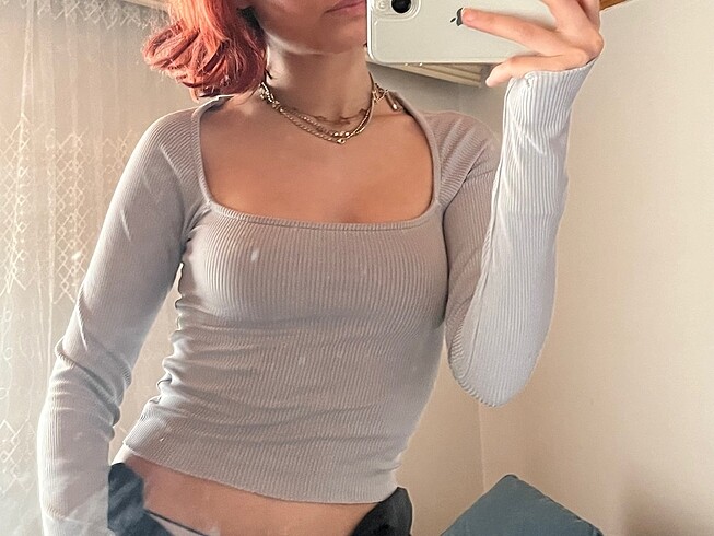 s Beden kare yaka crop