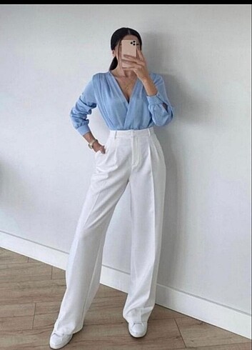 Zara model palazzo pantolon 