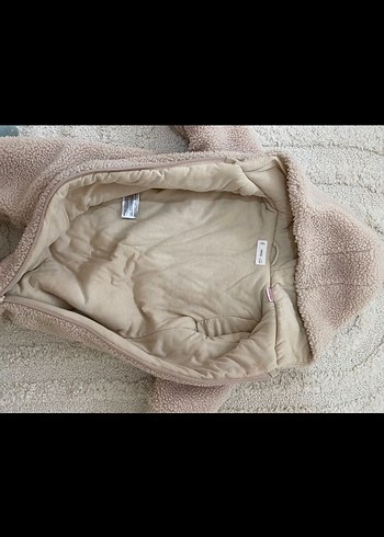 Ünisex Bebek Peluş Kapüşonlu Tulum 6.&9 aylık - Görsel 4