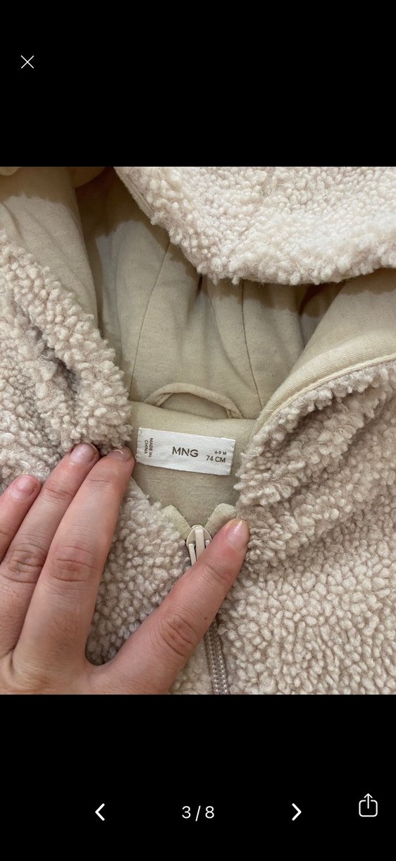 Ünisex Bebek Peluş Kapüşonlu Tulum 6.&9 aylık - Görsel 3