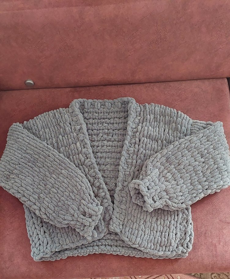 puffy örgü hırka - Görsel 5