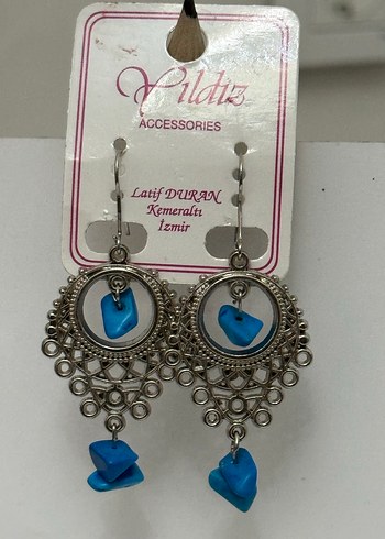 FİRUZE TAŞLI BOHEM KÜPELER - Görsel 4