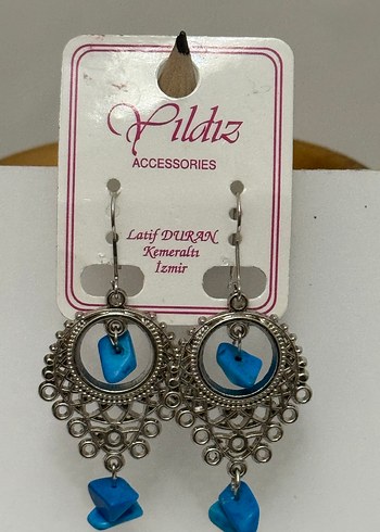 FİRUZE TAŞLI BOHEM KÜPELER - Görsel 2