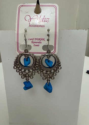 FİRUZE TAŞLI BOHEM KÜPELER - Görsel 5