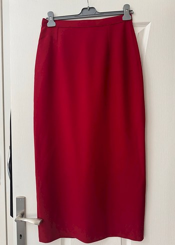 BORDO KREP JORJET UZUN ETEK - Görsel 2