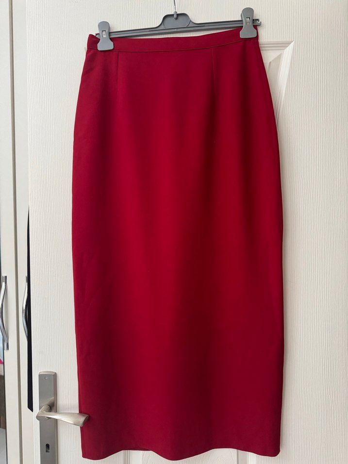 BORDO KREP JORJET UZUN ETEK - Görsel 2