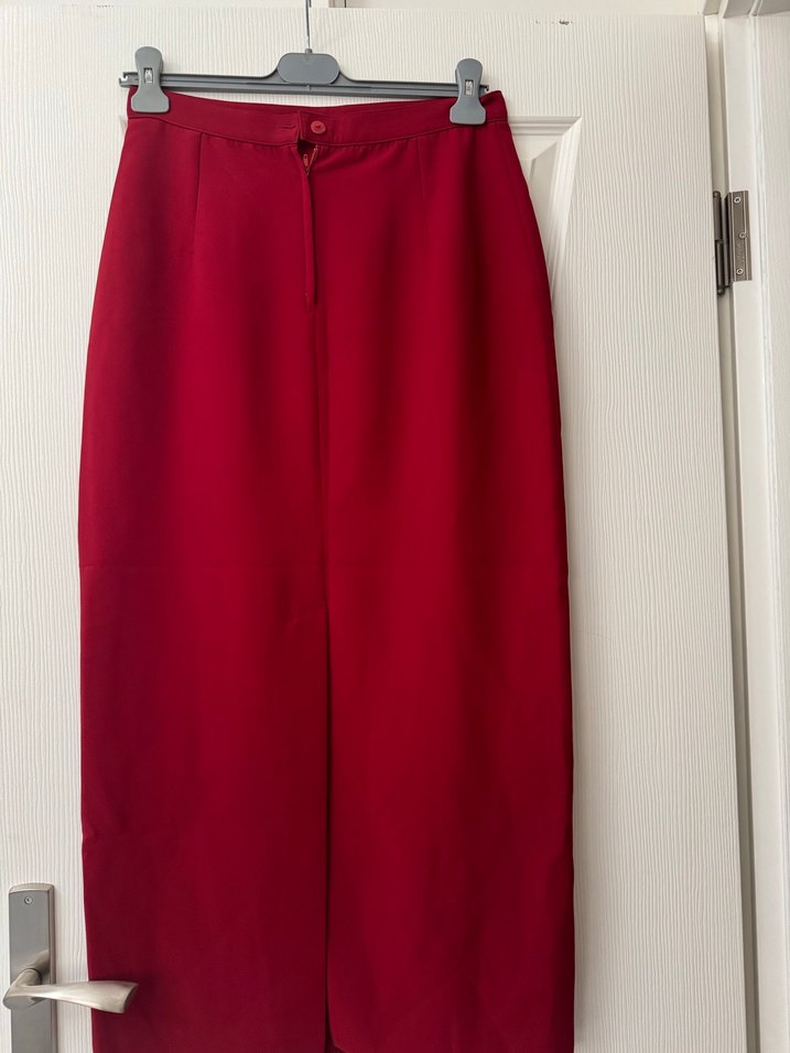 BORDO KREP JORJET UZUN ETEK - Görsel 4