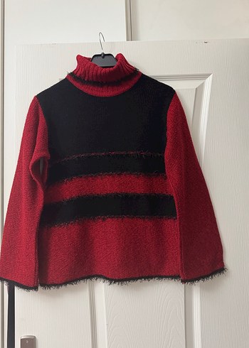 KIRMIZI BOĞAZLI KADIN KAZAK - Görsel 2