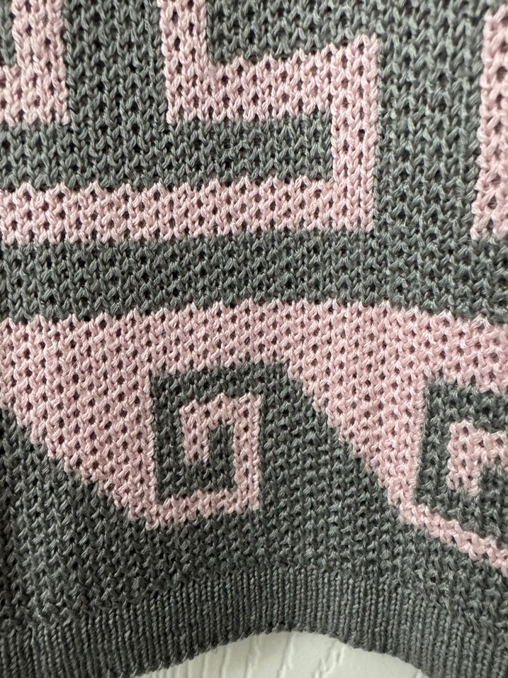 GRİ - PEMBE DESENLİ  UZUN TUNİK KAZAK - Görsel 4