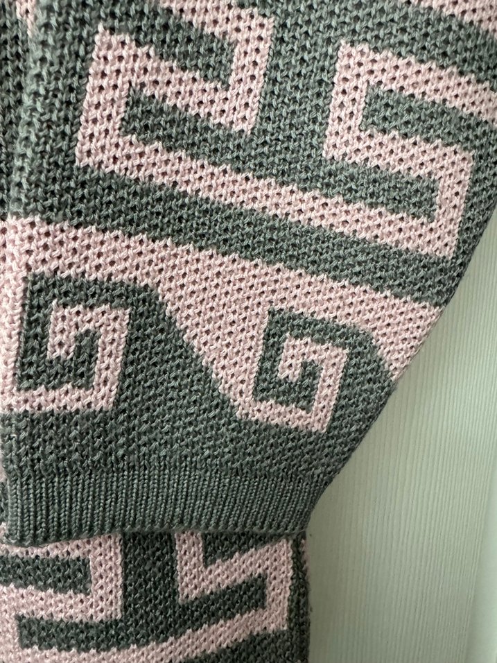 GRİ - PEMBE DESENLİ  UZUN TUNİK KAZAK - Görsel 5