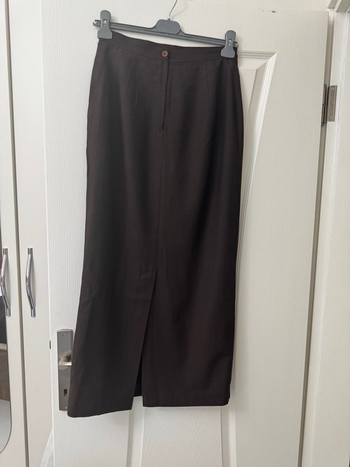 KAHVE  DİLEK HANİF GABARDİN UZUN ETEK - Görsel 5