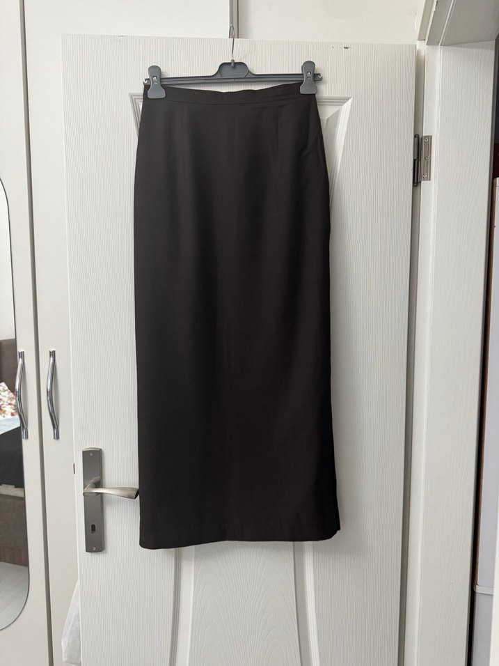 KAHVE  DİLEK HANİF GABARDİN UZUN ETEK - Görsel 4