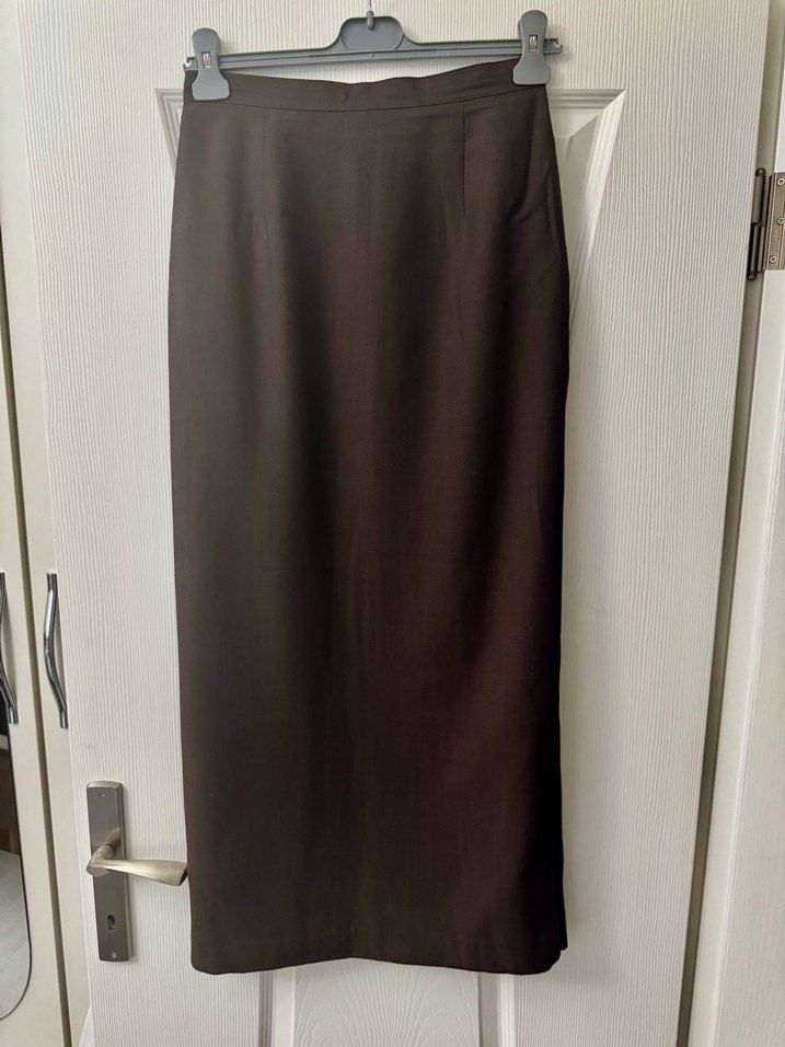 KAHVE  DİLEK HANİF GABARDİN UZUN ETEK - Görsel 2