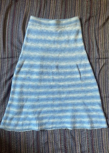 Psc degrade mavi midi örgü etek - Görsel 5