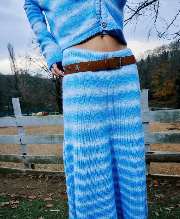 Psc degrade mavi midi örgü etek - Görsel 2