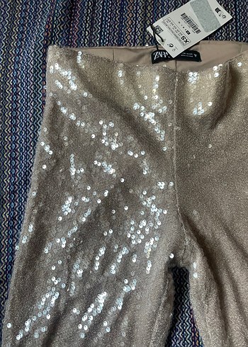 Zara Payetli Kapri Pantolon - Görsel 5