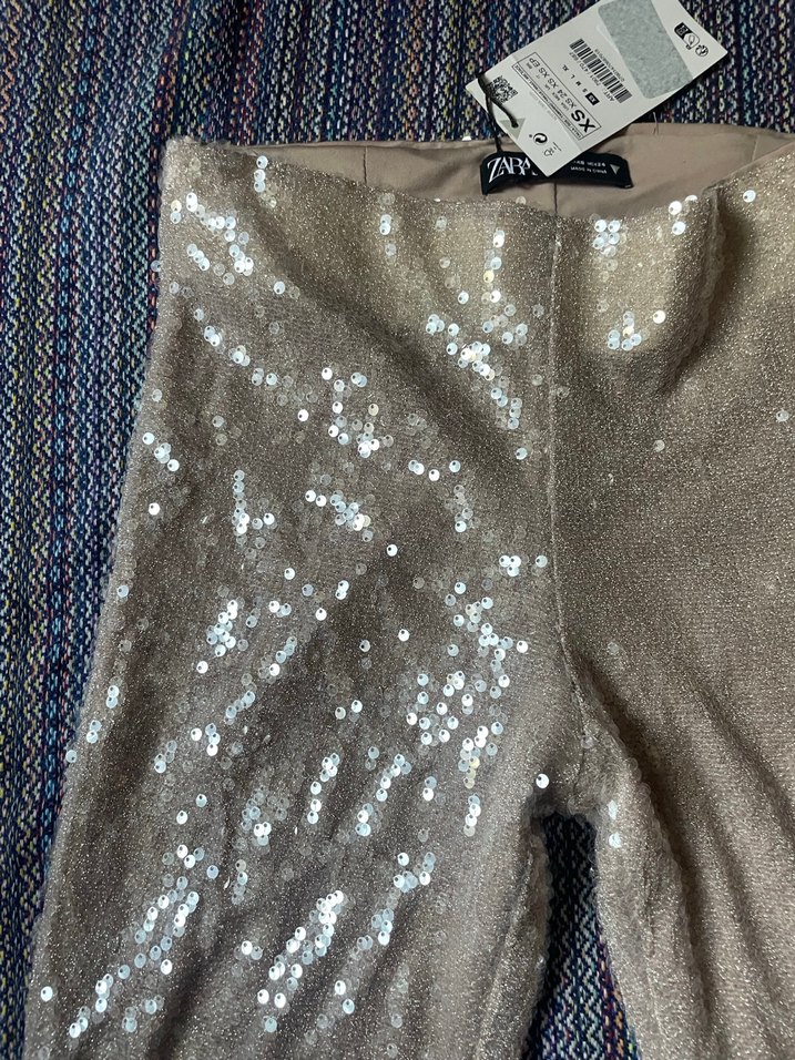 Zara Payetli Kapri Pantolon - Görsel 5