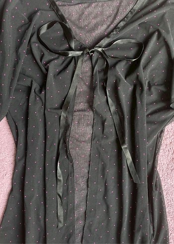 Siyah puantiyeli lingerie üst - Görsel 2