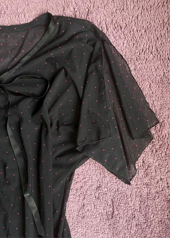 Siyah puantiyeli lingerie üst - Görsel 3