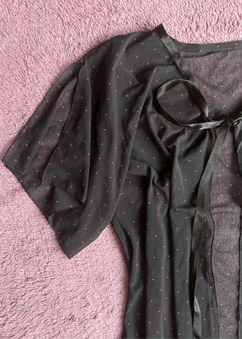 Siyah puantiyeli lingerie üst - Görsel 4