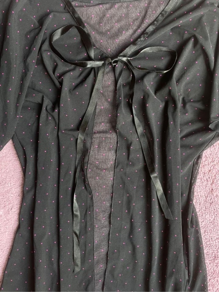 Siyah puantiyeli lingerie üst - Görsel 2