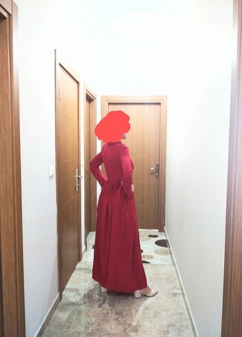 Kırmızı tesettür kına elbisesi 