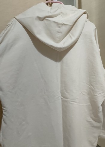 Beyaz Dantel Detaylı Kapüşonlu Ceket - Görsel 6