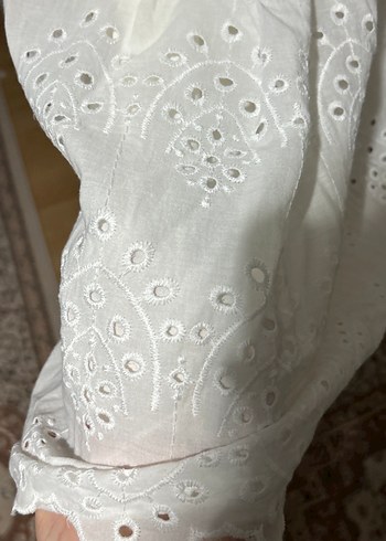 Beyaz Nakışlı Bohem Uzun Elbise - Görsel 2