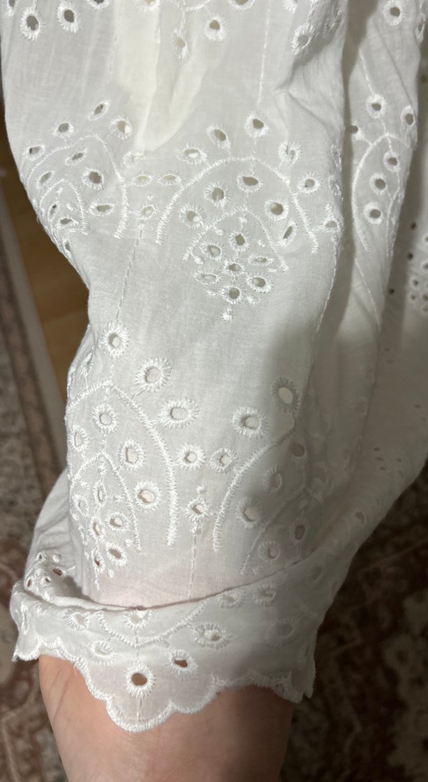 Beyaz Nakışlı Bohem Uzun Elbise - Görsel 2