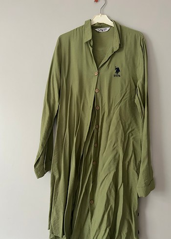 U.S. Polo Assn. Bej Keten Kadın Gömlek - Görsel 3