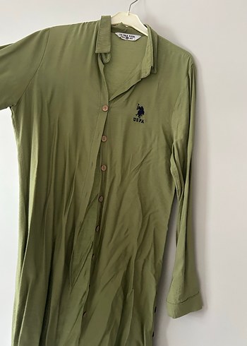 U.S. Polo Assn. Bej Keten Kadın Gömlek - Görsel 4