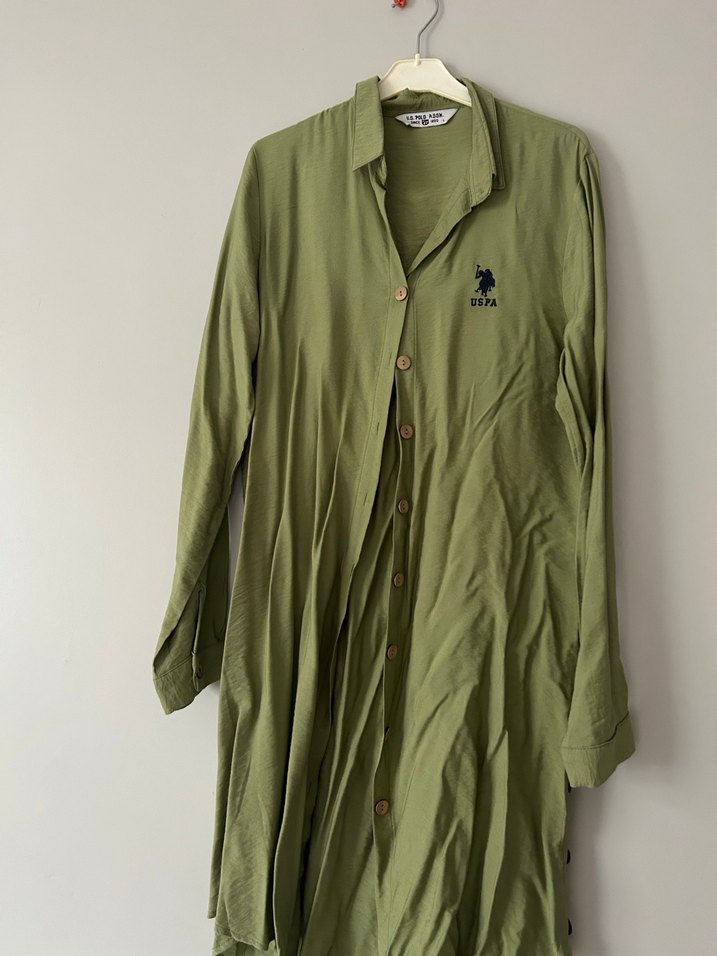 U.S. Polo Assn. Bej Keten Kadın Gömlek - Görsel 3