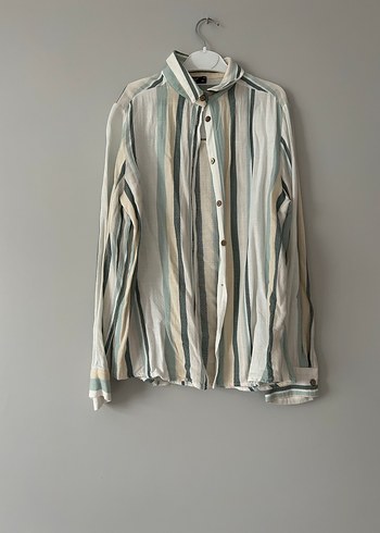 Quzu Bohem Desenli Keten Kadın Gömlek - Görsel 2