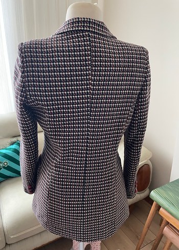 Bordo Desenli Midi Blazer Ceket - Görsel 3