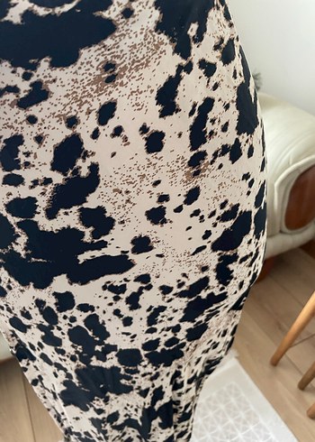 Drapeli Bağlama Desenli Uzun Kadın Etek - Görsel 3