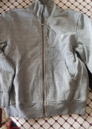 Gri Fermuarlı Erkek Sweatshirt
