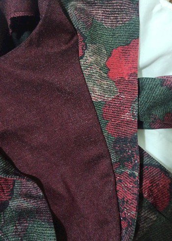 l Beden bordo Renk Bordo Düğmeli Vintage