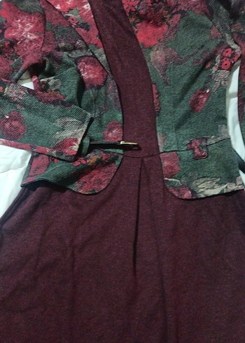 Bordo Düğmeli Vintage