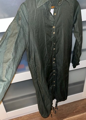 Düğmeli, Uzun Kollu Tunik Elbise - Görsel 2