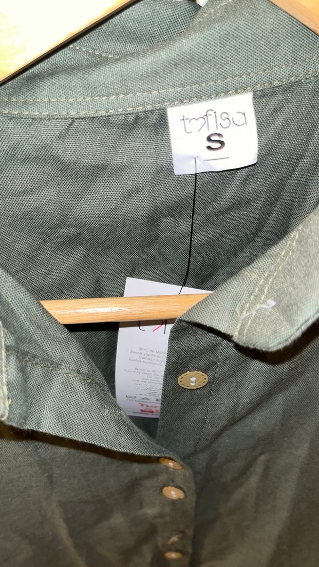 Düğmeli, Uzun Kollu Tunik Elbise - Görsel 4