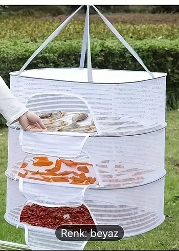 Beyaz Katlanabilir meyve Kurutma Sepeti