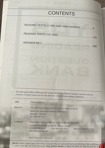  Dilko YDS Reading soru bankası - 800 Soru, Video Çözümlü YDT