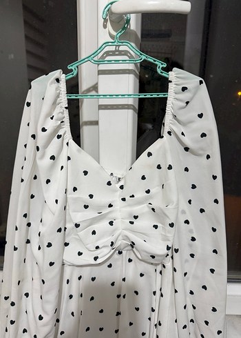 Uzun Kollu Puantiyeli Midi Elbise - Görsel 2